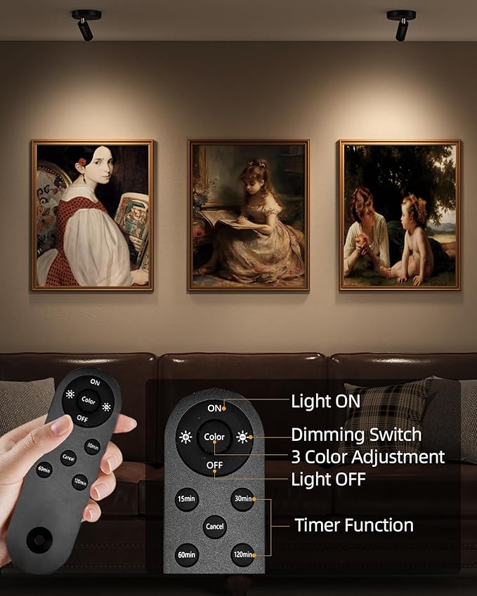 EZVALO Spotlights Indoor with Remote, 5500mAh Rechargeable Picture Lights - Image 4