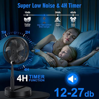 LIPETY Portable Foldable Rechargeable Oscillating Fan - Image 3