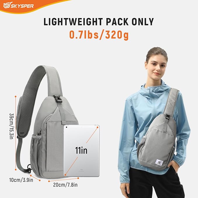 SKYSPER Sling Bag RFID Cross Body Bag Recycled Crossbody Backpack Travel Daypack - Image 2