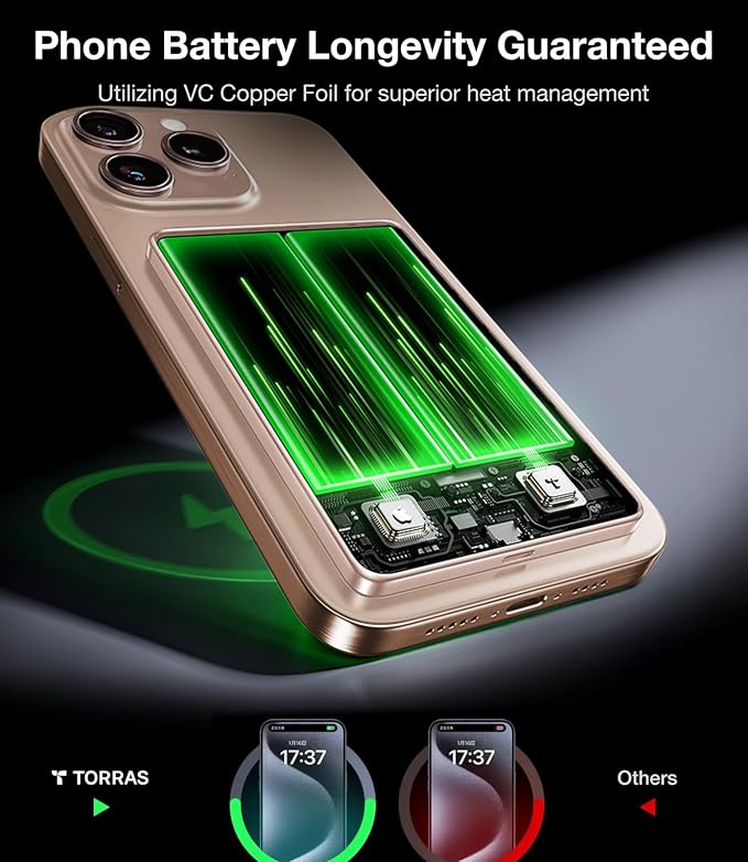 TORRAS MiniMag Power Bank, Ultra Slim 5, 000mAh Wireless Portable Charger - Image 8
