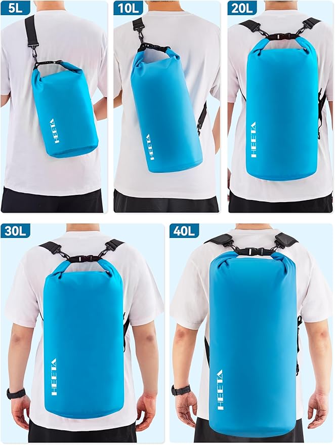 HEETA Waterproof Dry Bag for Women Men, 5L/10L/20L/30L/40L Roll Top Lightweight - Image 8