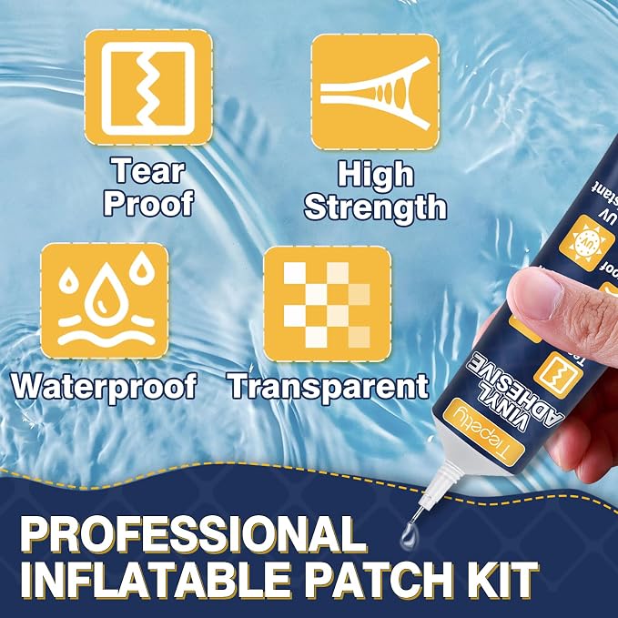 Tiepetly Vinyl Repair Kit Transparent, Air Mattress Patch Kit Heavy Duty - Image 3