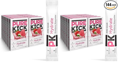 Pure Kick Hydration Singles To Go Drink Mix, Strawberry Watermelon, Includes 12 by PureKick