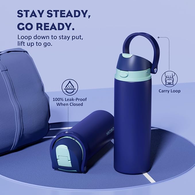 POWCAN 24 oz Insulated Stainless Steel Water Bottle: 2-in-1 Push-Button Spout & - Image 4
