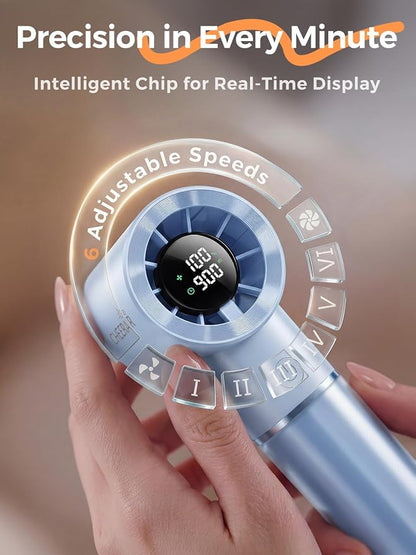 Handheld Portable Fan, 6-Speed Powerful Mini Personal Fan, Rechargeable 5000mAh - Image 4