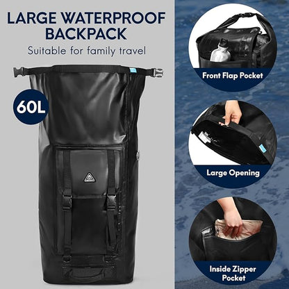 Haimont Waterproof Backpack Roll Top Dry Bag Kayak Dry Backpack - Image 5