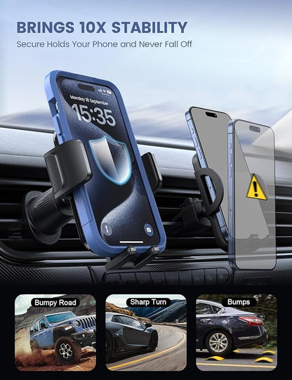 Lamicall 2026 Wider Clamp & Metal Hook Car Phone Holder Vent Phone Holders - Image 3