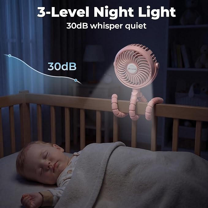 AMACOOL Battery Operated Stroller Fan, Baby Travel Essentials - Image 6