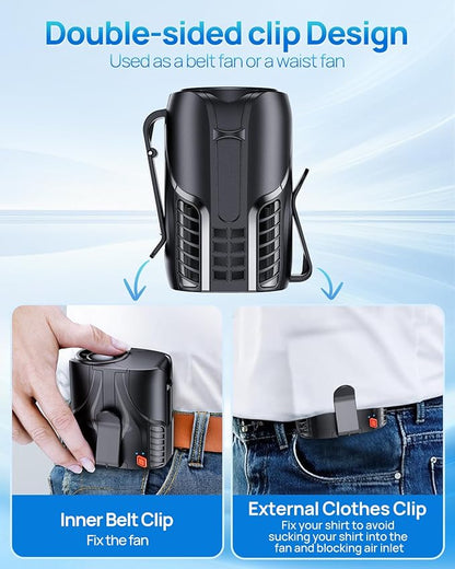 Portable Personal Waist Fan& Neck Fan, 14000RPM Brushless Motor, 40H Runtime - Image 6