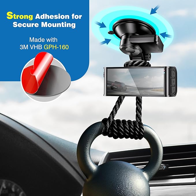 Double-Sided Adhesive Pads for Dash Cam Mount – 4-Pack 2.2" Round High-Bond - Image 3