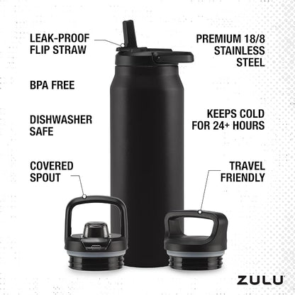 ZULU Base 40oz Stainless Steel Water Bottle - Image 4