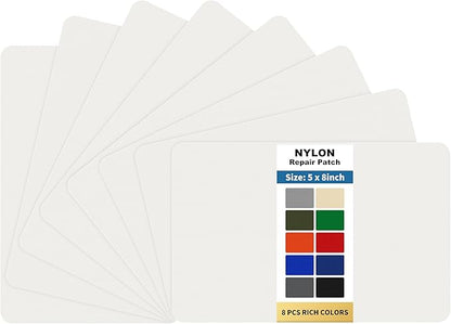 KING MOUNTAIN Self Adhesive Nylon Fabric Repair Patch, 5×8 Inches 8 Pcs by ForABetterHomeLife