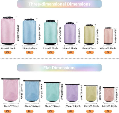 6 Pcs Waterproof Dry Bag Sack Lightweight Outdoor Dry Bags 35 L, 20 L, 15 L - Image 3