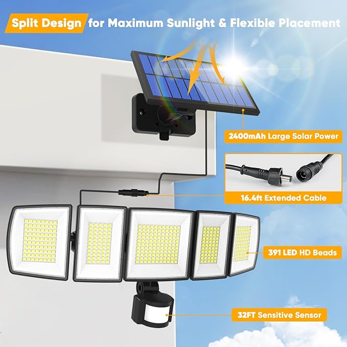 MDCMDCM Solar Motion Lights Outdoor - - Image 2
