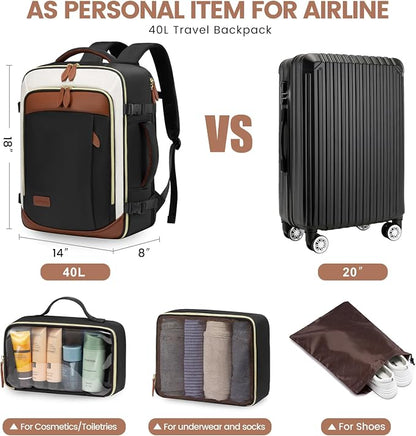 LOVEVOOK 40L Travel Backpack Carry On Airline Approved, Large Backpack - Image 3