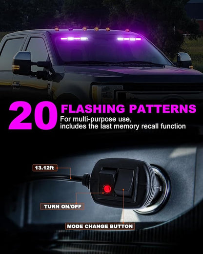 HLauto 6Z4J Emergency Dash Strobe Lights: 2x16.8 inch Purple White Safety Lights - Image 4