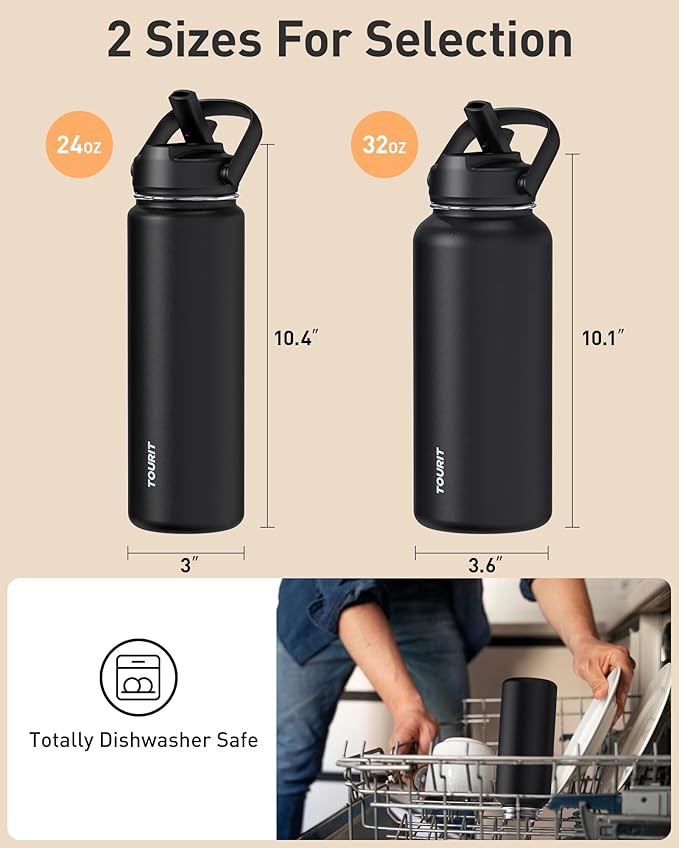 TOURIT 24 oz Insulated Water Bottle, Stainless Steel Water Bottles - Image 6