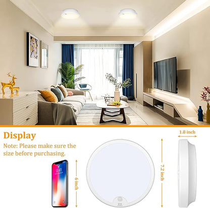 2-Pack Battery Operated Motion Sensor LED Ceiling Lights Indoor, Wireless Flush - Image 5