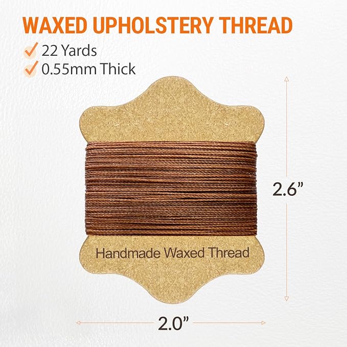 VONEEDL Upholstery Repair Kit: Waxed Sewing Thread & Heavy Duty Needles - Image 3