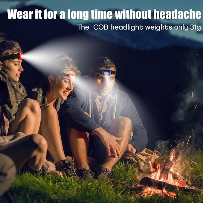 48 Pack LED Headlamp Flashlight Bright Waterproof Head Lamp Torch Cob Flood - Image 6