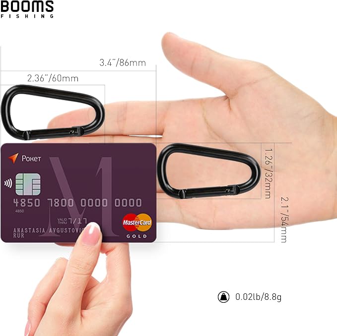 Booms Fishing CC2 Carabiner Clip, 2.3" Small Carabiner Keychain - Image 5