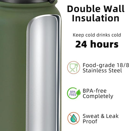 Fanhaw 32 oz Insulated Stainless Steel Water Bottle - Image 3