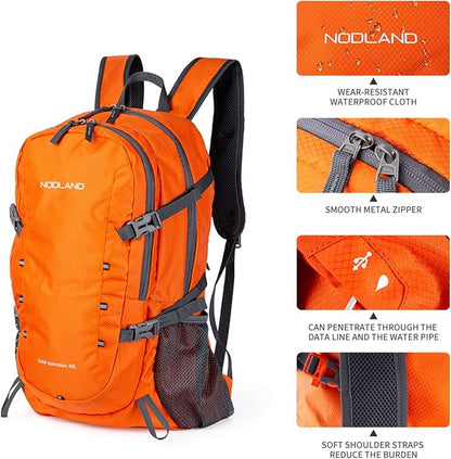 NODLAND Lightweight Backpack, Travel 40L Foldable Water-Resistant Daypack - Image 4