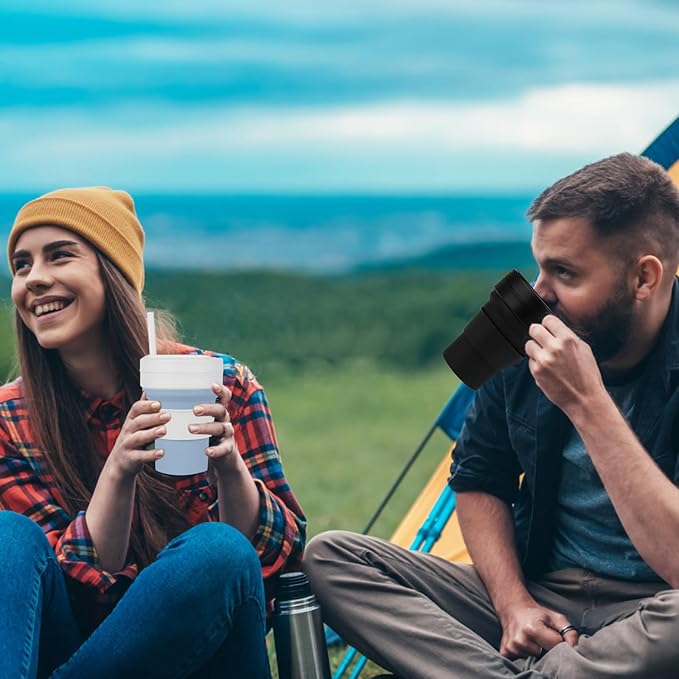 Silicone Foldable Drinking Cup for Camping Hiking, Portable Silicone Water - Image 8