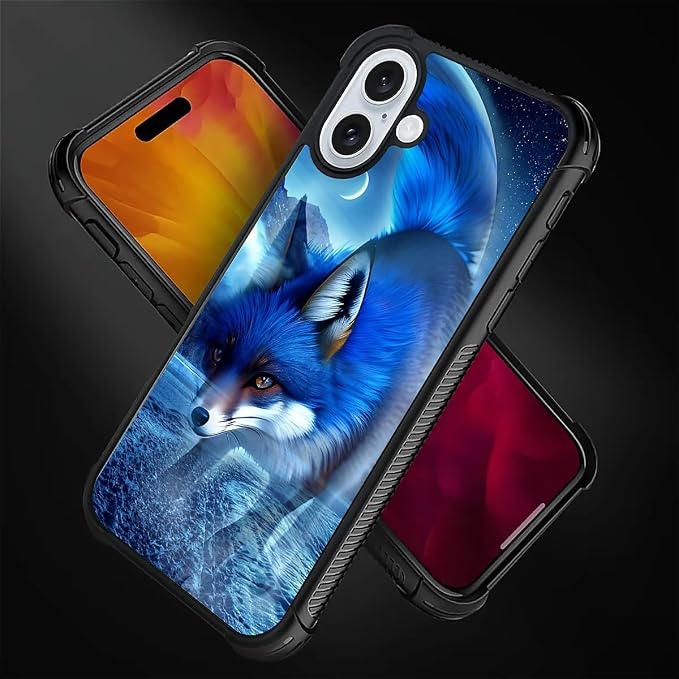 for iPhone 16 Case, Snowy Mountain Fox Lake Pattern Graphic Design Girl Boy - Image 4