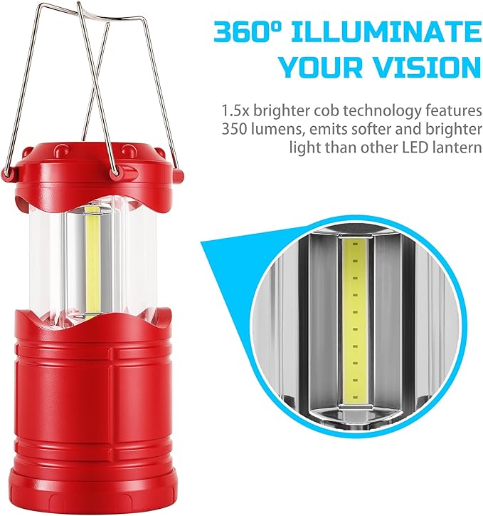 Lichamp LED Camping Lantern, 4 Pack Battery Powered Flashlight - Image 5