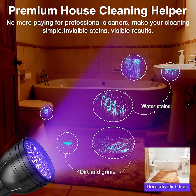 Vansky UV Flashlight Black Light, 51 LED Blacklight Pet Urine Detector - Image 3