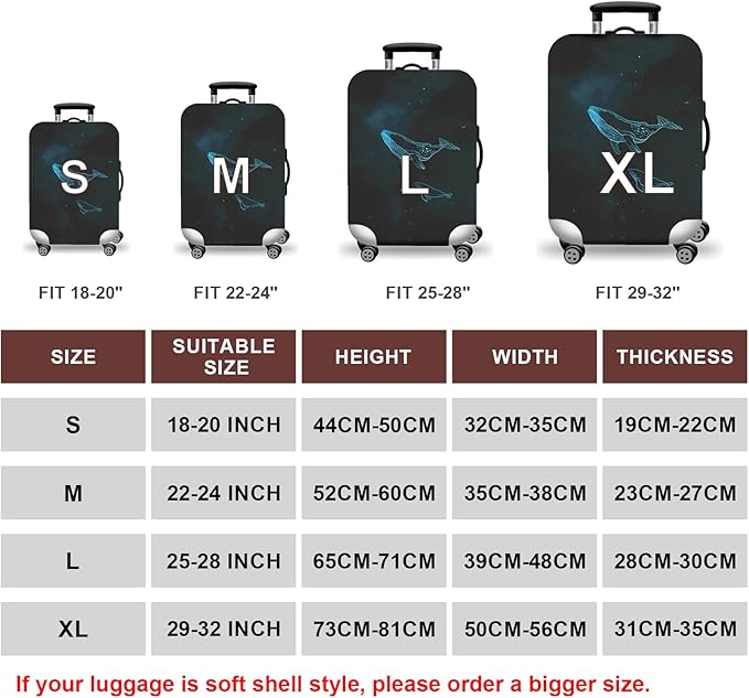 WUJIAONIAO Travel Luggage Cover Baggage Suitcase Cover Protector Skins 18-32 - Image 5