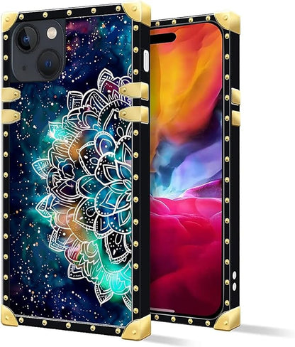 Compatible with iPhone 15 Case, Starry Sky Colourful Mandala Luxury Golden - Image 2