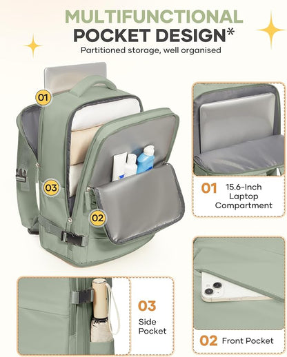 coofay Large Travel Backpack For Women Men Airline Approved Carry On Backpack - Image 5