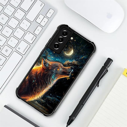 for Samsung Galaxy S22 Case, Star Cave Hungry Wolf Pattern Graphic Design Girl - Image 7