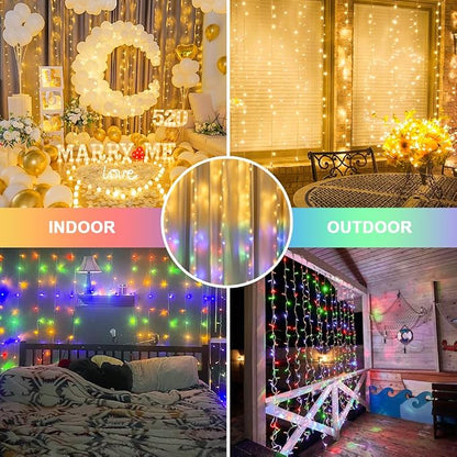 JMEXSUSS 300LED Dual Color Changing Curtain Lights - Image 7