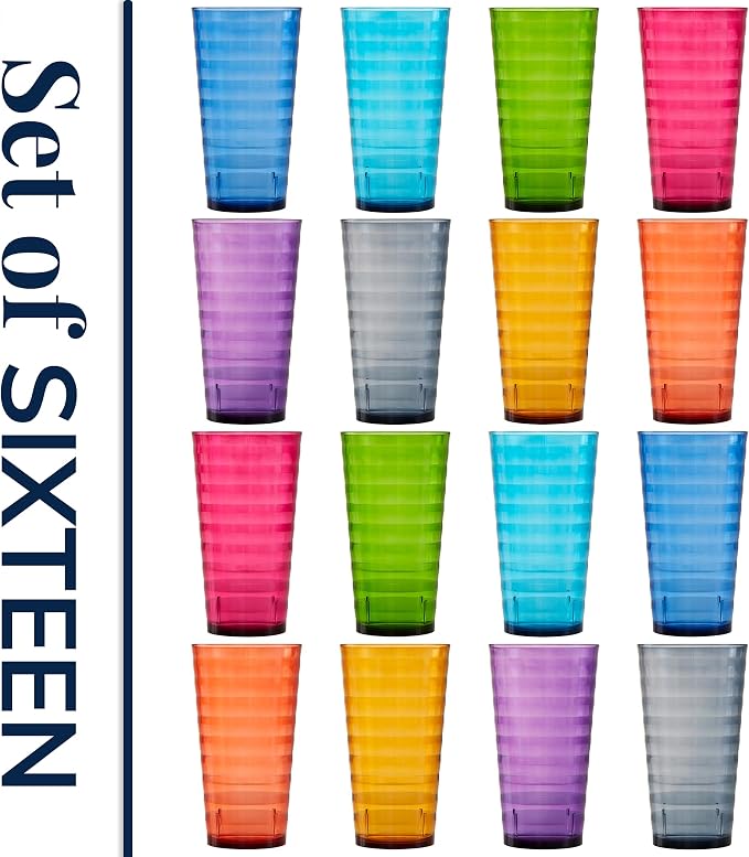 US Acrylic Splash 18 ounce Plastic Stackable Water Tumblers in Jewel Tone - Image 8