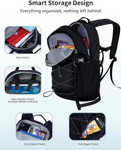 ECOHUB Small Hiking Backpack for Men Women, 20L Lightweight Travel Backpacks - Image 3
