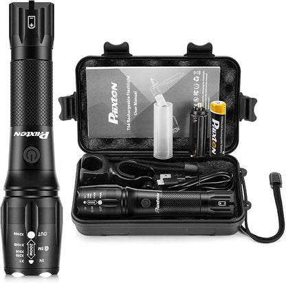 PHIXTON Rechargeable Flashlights High Lumens, USB C Chargeable LED Flashlight by PHIXTON