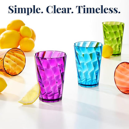 US Acrylic Optix Mini Plastic Reusable Drinking Glasses 8oz Juice Cups in Jewel - Image 6