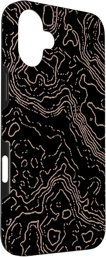 Topography Black & Brown Abstract Pattern Topographic Map Case - Image 3