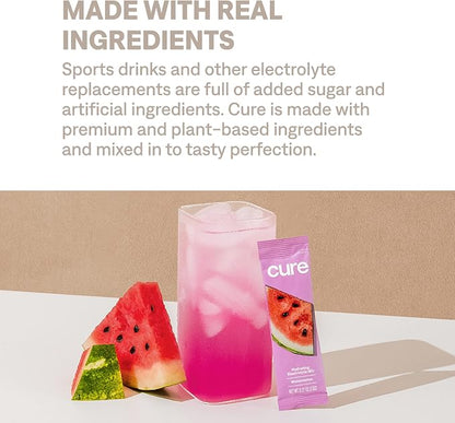 Cure Hydration | Plant-Based Electrolyte Drink Mix | No Added Sugar | FSA-HSA | - Image 7