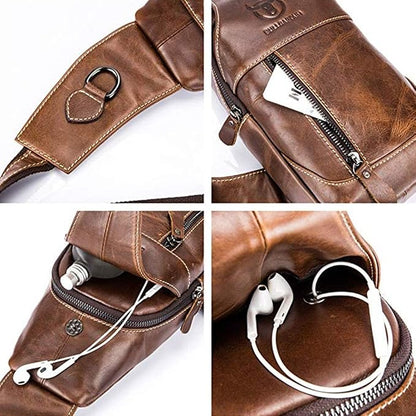 Hebetag Leather Sling Bag Backpack - Image 7