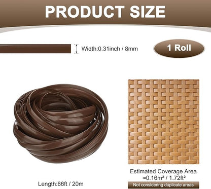 M METERXITY 1-Pack Wicker Repair Kit, 8mm x 66ft/20m Plastic Flat Rattan - Image 3
