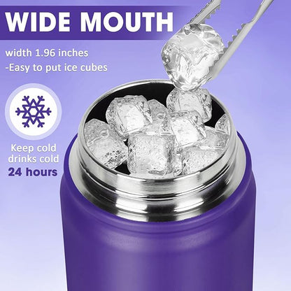 Insulated Water Bottle 24oz, Stainless Steel Double Wall Vacuum Sports Flask - Image 3