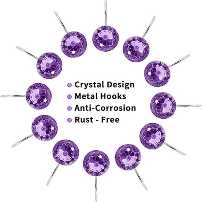 MitoVilla Purple Shower Curtain Hooks Rings, Metal Shower Hooks - Image 4