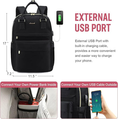 LOVEVOOK Laptop Backpack for Women 15.6 Inch Laptop Bag - Image 5