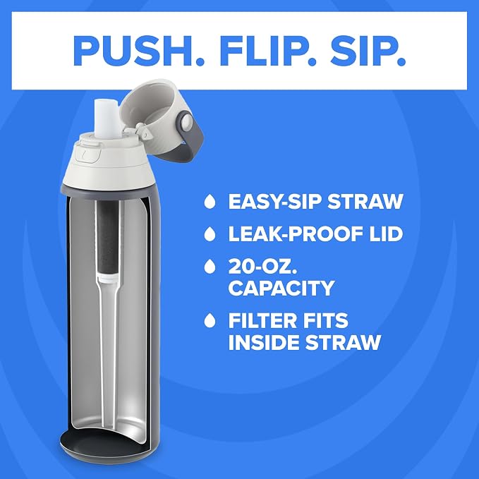 Brita Stainless Steel Premium Filtering Water Bottle, Replaces 300 Plastic - Image 2