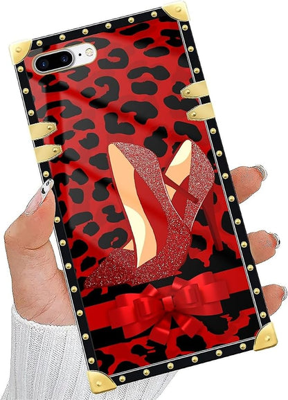 Compatible with iPhone 8 Plus 7 Plus Case, Elegant High Heels Luxury Golden - Image 5