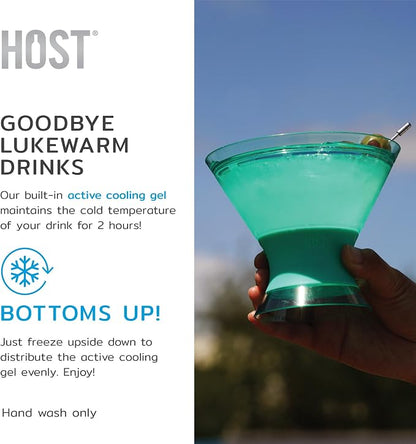 HOST Freeze Insulated Martini Cooling Cups, Plastic Freezer Gel Chiller Double - Image 8